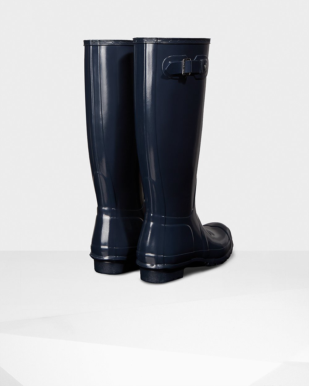 Botas de Lluvia Altas Hunter Mujer - Original Gloss - Azul Marino - IYUMCVB-54